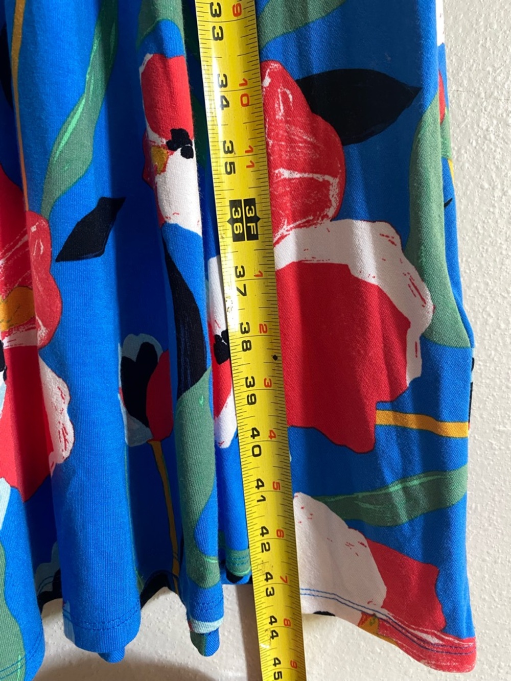 Sigrid Olsen Floral Faux Wrap Dress Size M Blue Red Tulip Print Jersey Midi - Picture 9 of 9
